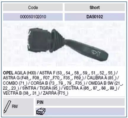 Переключатель MAGNETI MARELLI 000050102010 (DA50102)