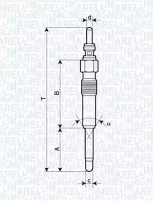 Свеча накаливания MAGNETI MARELLI 062900006304 (UC14A)