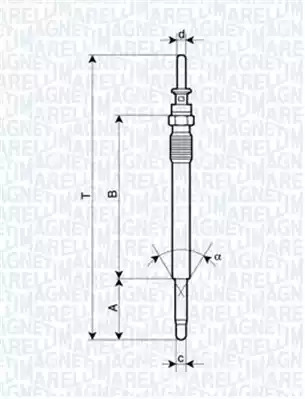 Свеча накаливания MAGNETI MARELLI 062900009304 (UC16A, UC 16A)