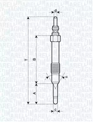 Свеча накаливания MAGNETI MARELLI 062900014304 (UC19A)