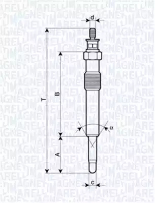 Свеча накаливания MAGNETI MARELLI 062900018304 (UC22A)