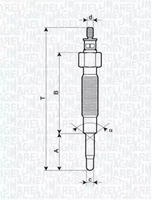 Свеча накаливания MAGNETI MARELLI 062900019304 (UC23A)