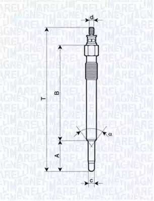 Свеча накаливания MAGNETI MARELLI 062900020304 (UC24A)