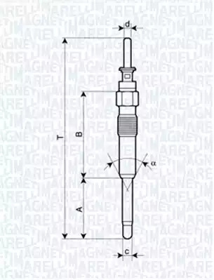 Свеча накаливания MAGNETI MARELLI 062900023304 (UC26A)