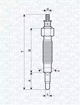 Свеча накаливания MAGNETI MARELLI 062900037304 (UC36A)