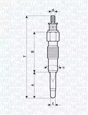 Свеча накаливания MAGNETI MARELLI 062900040304 (UC37A)