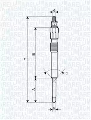 Свеча накаливания MAGNETI MARELLI 062900043304 (UC40A)