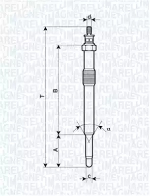 Свеча накаливания MAGNETI MARELLI 062900049304 (UC41A)