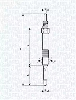 Свеча накаливания MAGNETI MARELLI 062900053304 (UC43A)