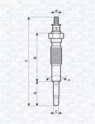 Свеча накаливания MAGNETI MARELLI 062900063304 (UC46A)