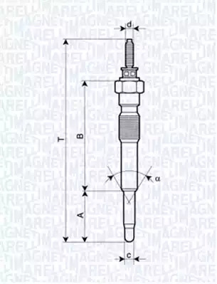 Свеча накаливания MAGNETI MARELLI 062900068304 (UC51A)