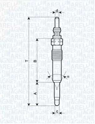 Свеча накаливания MAGNETI MARELLI 062900071304 (UC53A)