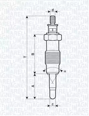 Свеча накаливания MAGNETI MARELLI 062582804304 (UX11A, UX 11 A)