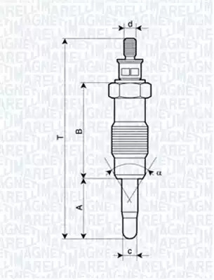 Свеча накаливания MAGNETI MARELLI 062580704304 (UX12A)