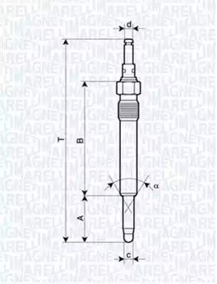 Свеча накаливания MAGNETI MARELLI 062900003304 (UX16A, UX 16A)