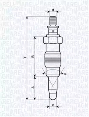 Свеча накаливания MAGNETI MARELLI 062900008304 (UX19A, UX 19A)