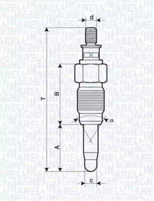 Свеча накаливания MAGNETI MARELLI 062900056304 (UX25A)