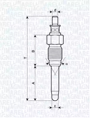 Свеча накаливания MAGNETI MARELLI 062900059304 (UX26A)