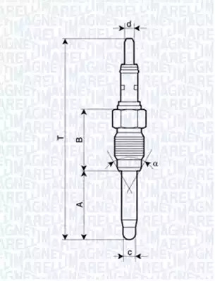 Свеча накаливания MAGNETI MARELLI 062900084304 (UX28A)