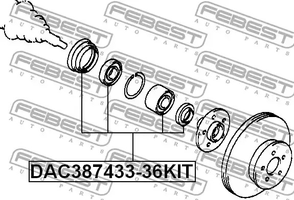 Комплект подшипника FEBEST DAC387433-36KIT