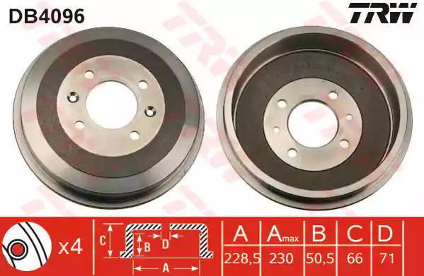 Тормозный барабан TRW DB4096