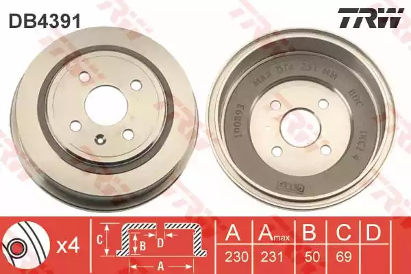 Тормозный барабан TRW DB4391