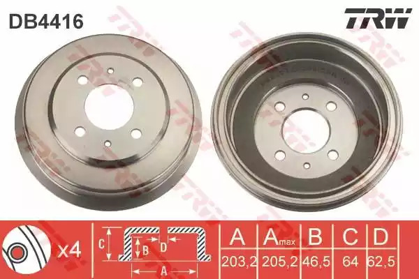 Тормозный барабан TRW DB4416