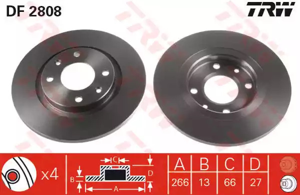 Тормозной диск TRW DF2808