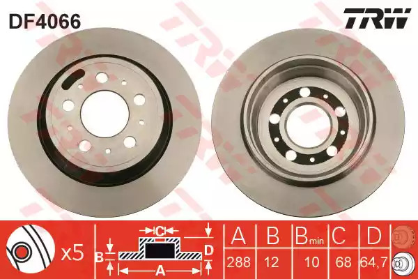 Тормозной диск TRW DF4066