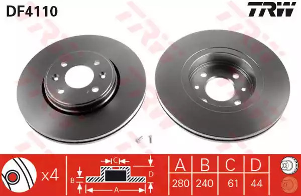Тормозной диск TRW DF4110