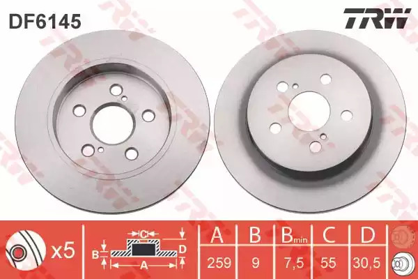 Тормозной диск TRW DF6145
