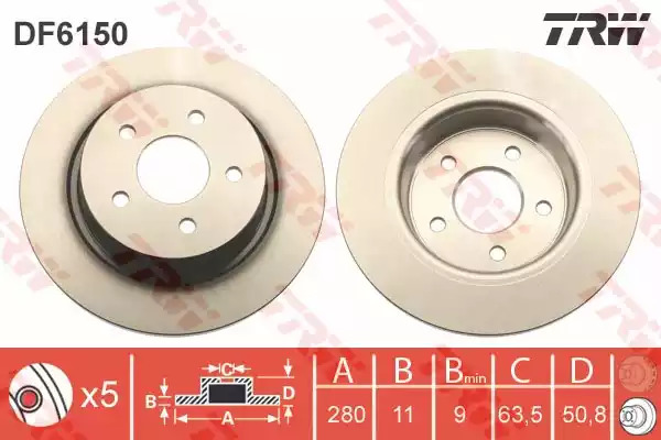 Тормозной диск TRW DF6150