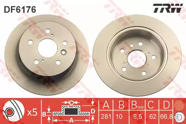 Тормозной диск TRW DF6176