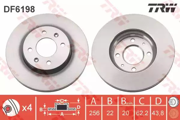 Тормозной диск TRW DF6198