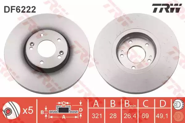 Тормозной диск TRW DF6222