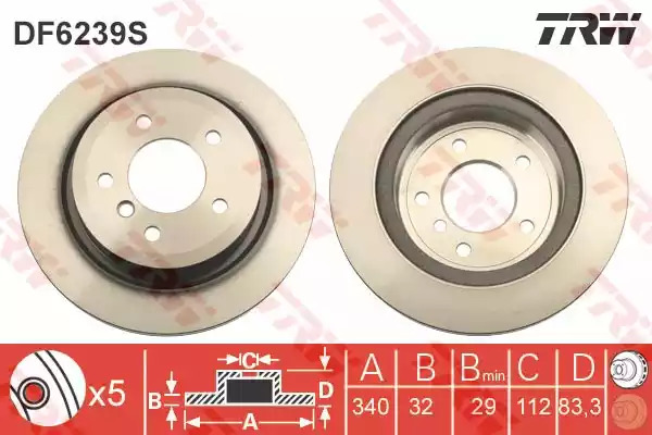Тормозной диск TRW DF6239S
