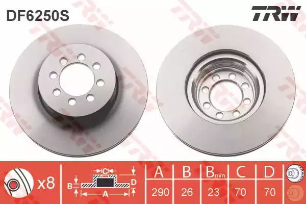 Тормозной диск TRW DF6250S