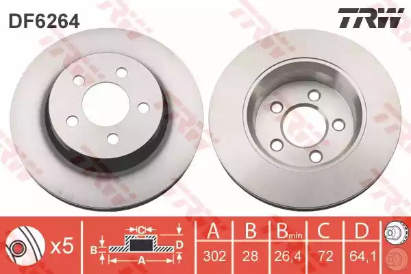 Тормозной диск TRW DF6264