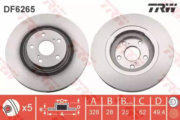 Тормозной диск TRW DF6265