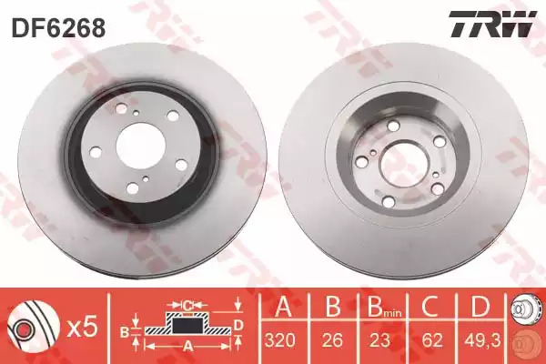 Тормозной диск TRW DF6268