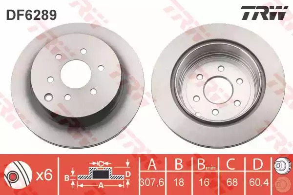 Тормозной диск TRW DF6289