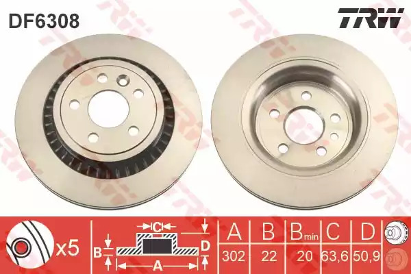 Тормозной диск TRW DF6308