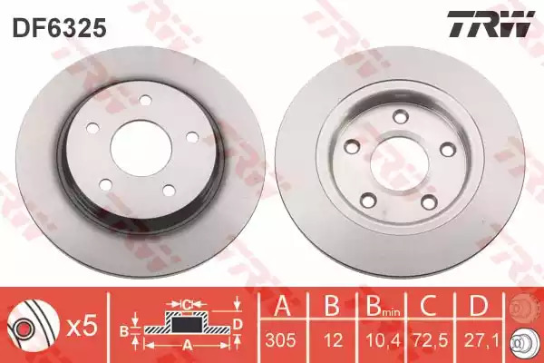 Тормозной диск TRW DF6325