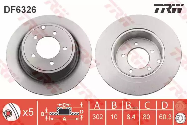 Тормозной диск TRW DF6326