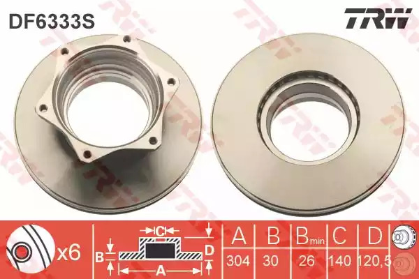 Тормозной диск TRW DF6333S