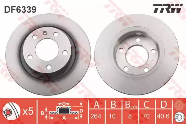Тормозной диск TRW DF6339