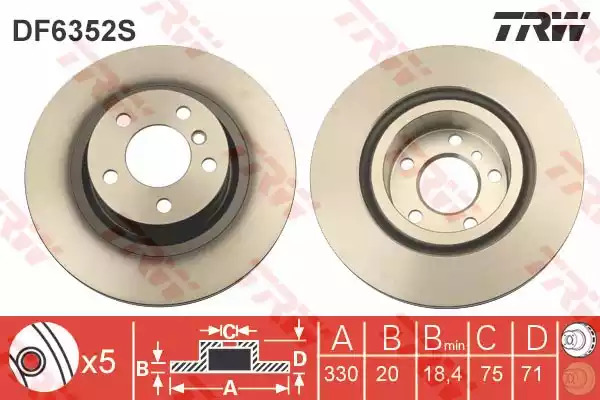 Тормозной диск TRW DF6352S