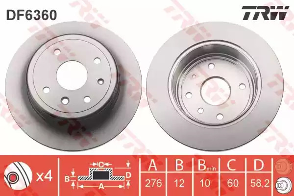 Тормозной диск TRW DF6360