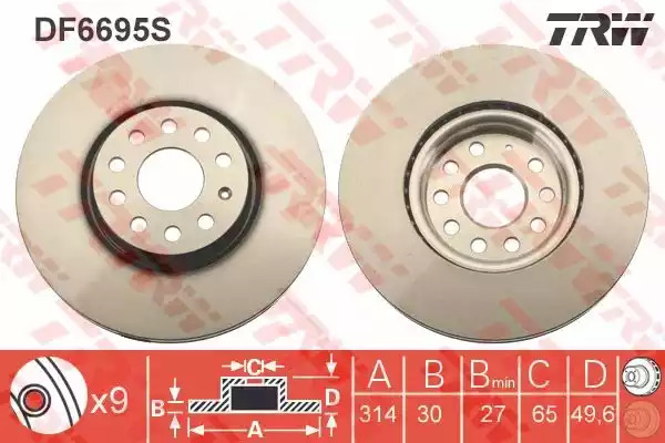 Тормозной диск TRW DF6695S