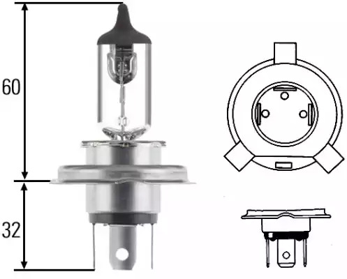 Лампа накаливания HELLA 8GJ 002 525-251 (H4)